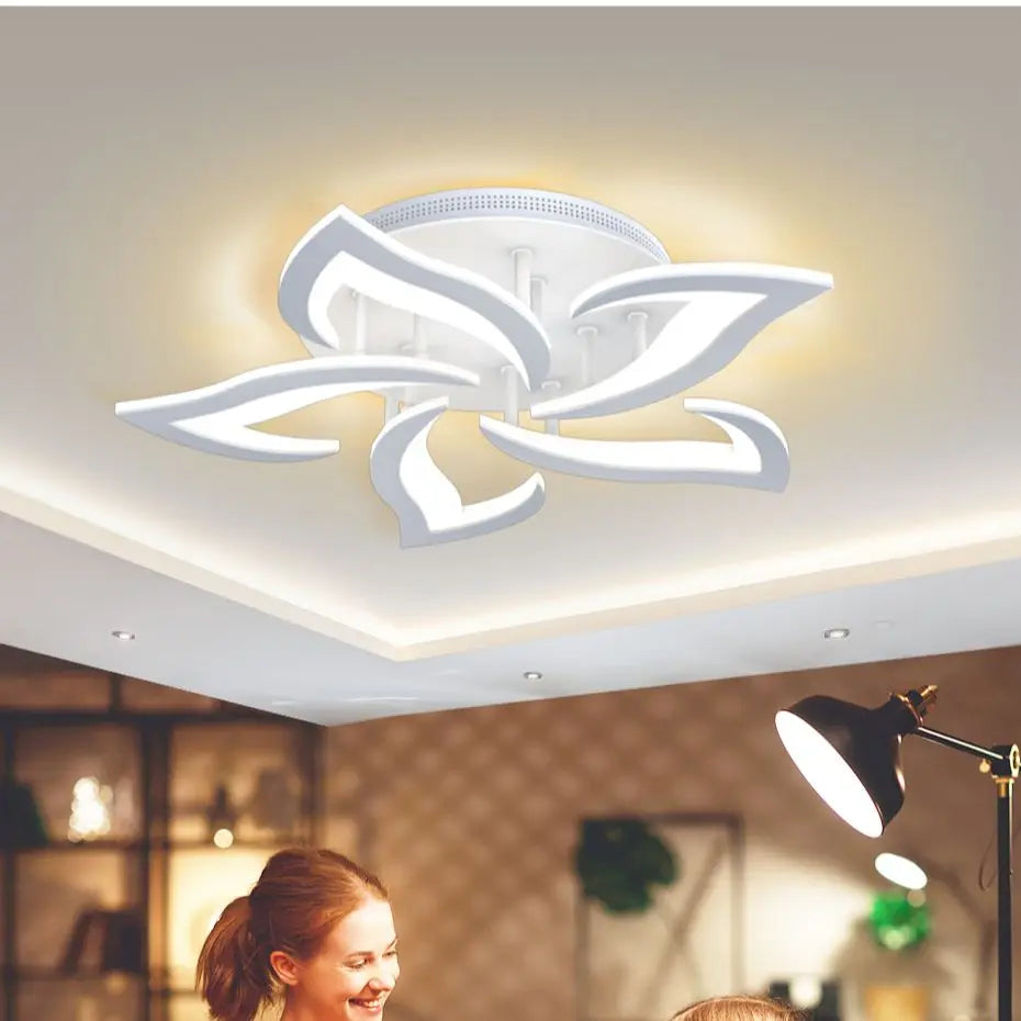 Remoteled Ceiling Chandelier: Modern Art Deco Lighting Fixtures for Living, Dining, Bedroom