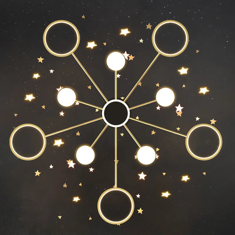 Modern Stars Chandelier Ring Light LED for Living Room Kids Room