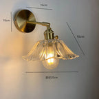 Nordic Glass Wall Lamp Rotatable Brass Bedside Sconce Light Fixture by Afralia™