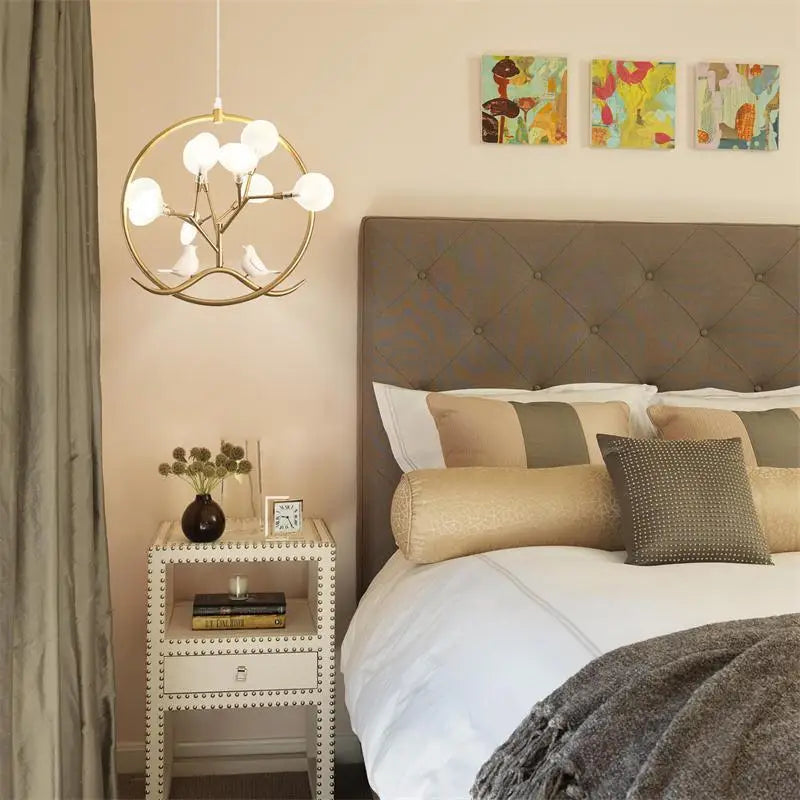 Branch Iron Black Gold Chandelier for Living Room Bedroom Kitchen Hallway