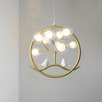 Gold Glass Ball Chandelier Nordic Design for Home Dining Kitchen Restaurant Hallway