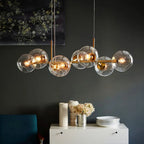 Black Gold Molecule Glass Ball Chandelier Modern Loft Lamp Living Room Kitchen Island Light