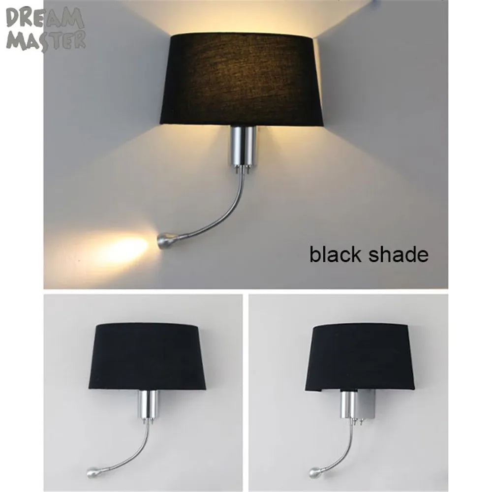 LED Industrial Gooseneck Wall Sconce for Bedroom Reading and Hotel