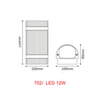 Outdoor LED Wall Light Waterproof Aluminum Black Porch Garden Lamp Sconce