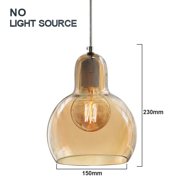 Glass Pendant Light: Modern Nordic E27 LED Hanging Lamp for Indoor Decoration