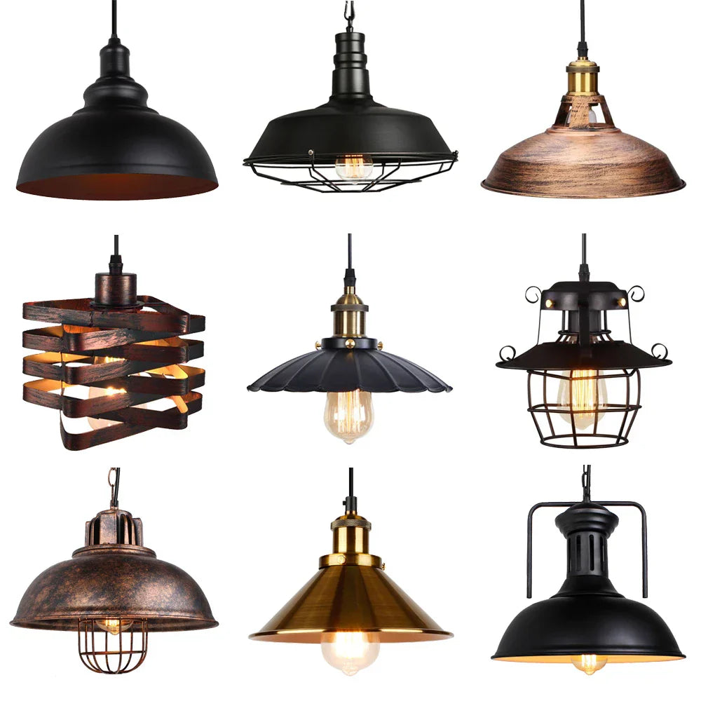 Vintage Loft Pendant Light Nordic Retro Industrial Hanging Lamp for Home Kitchen Decor