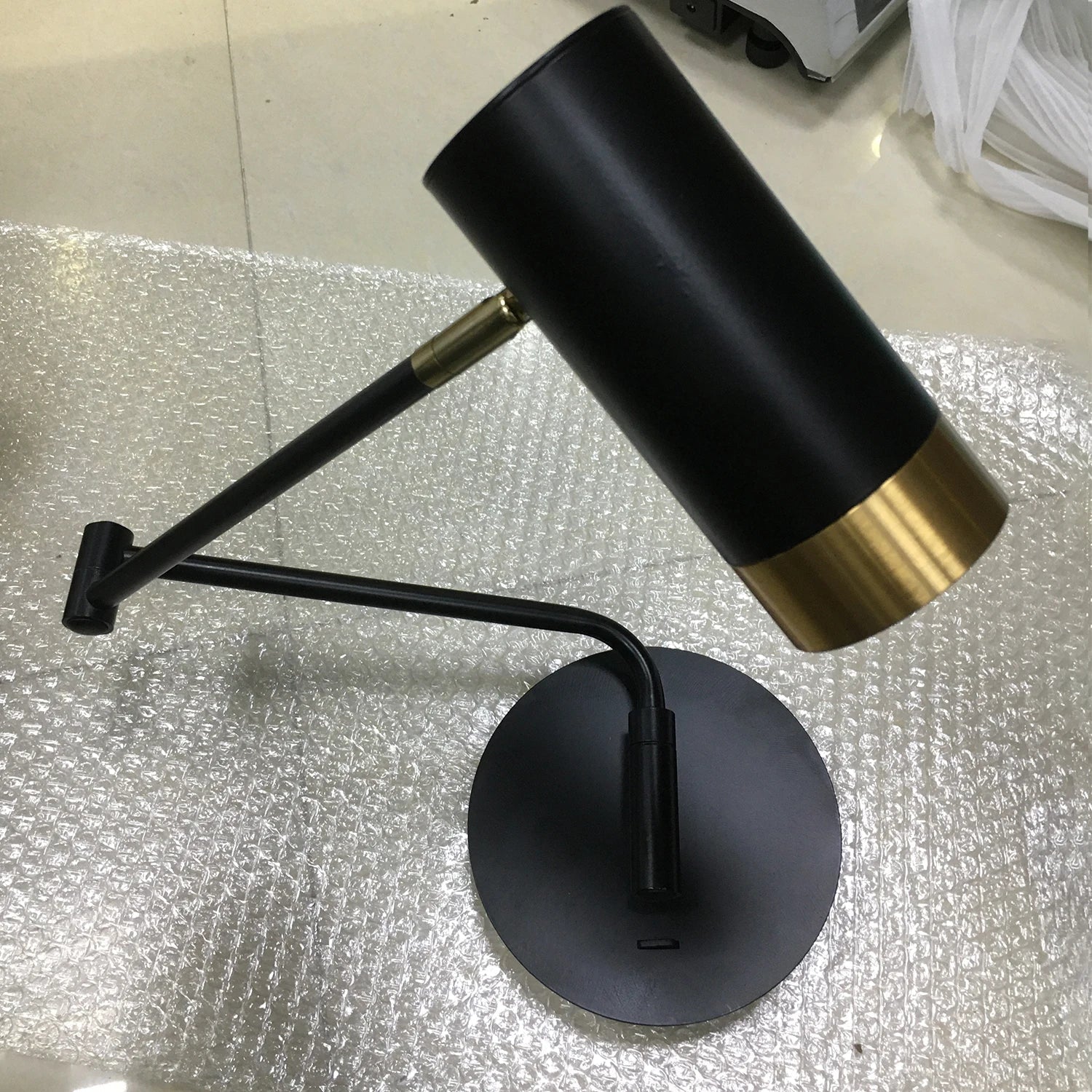 Swing Arm Bedside Wall Lamp White Black Post-modern Interior LED Reading Light