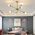 LED Ceiling Chandelier: Modern & Industrial Sputnik Style for Living Room & Bedroom