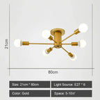 LED Metal Chandeliers for Living Room - Stylish Ceiling Light for Home Decor