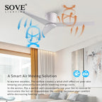 Modern Low Floor Aluminum Blade Ceiling Fan with Remote Control, No Light