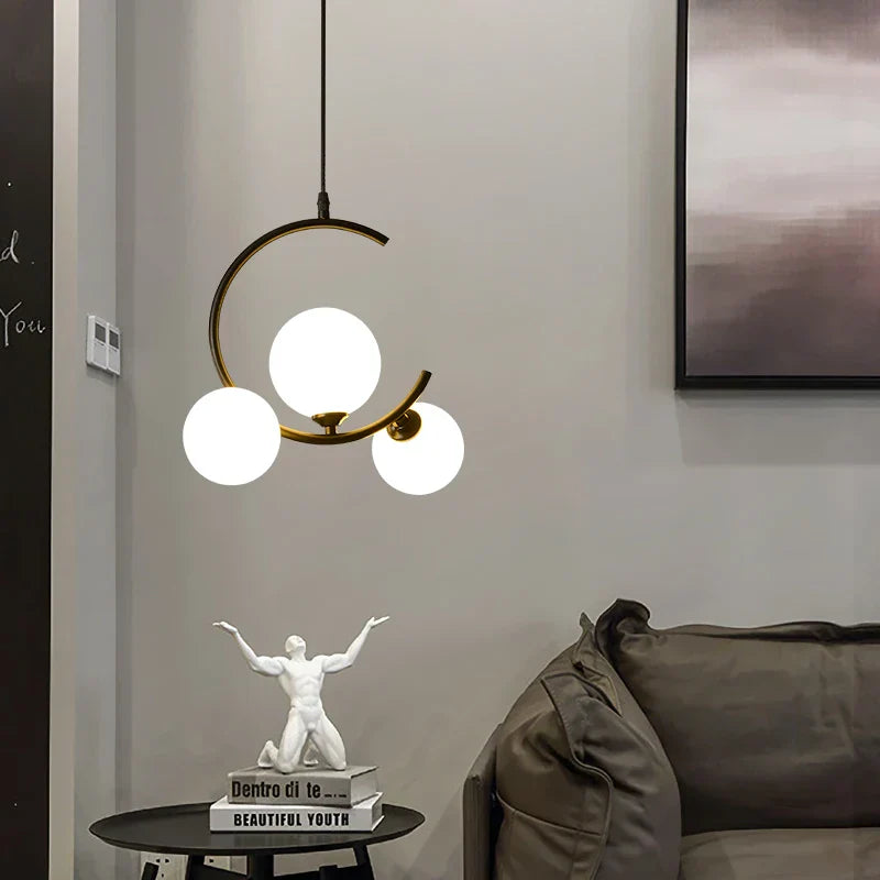 Glass Ball Pendant Light | Modern Nordic G9 LED Lamp for Living Room & Bedroom