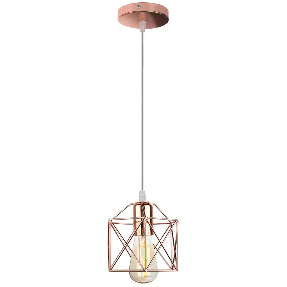 Cage Pendant Light: Modern Nordic Vintage Retro Loft Industrial Metal Hanging Fixture