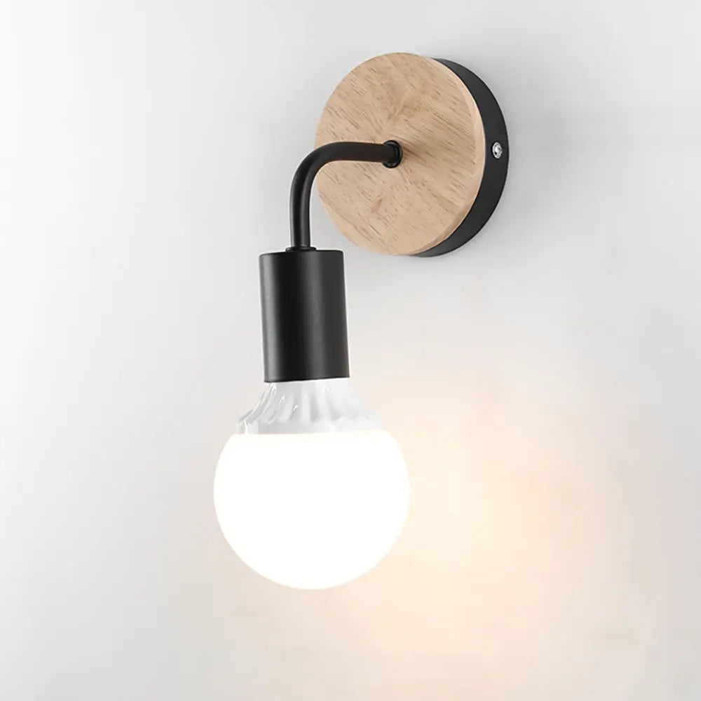 Modern Nordic Wooden Sconce Wall Lamp Indoor Home Light Fixture
