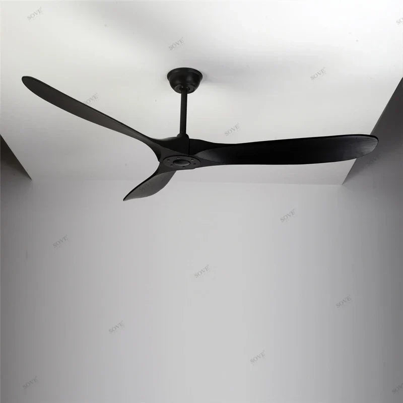 60" Solid Wood DC Ceiling Fan with Remote Control