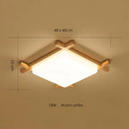 Wood Lampshades Flush Mount Ceiling Light for Living Room Bedroom