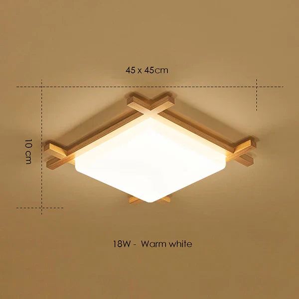 Wood Lampshades Flush Mount Ceiling Light for Living Room Bedroom
