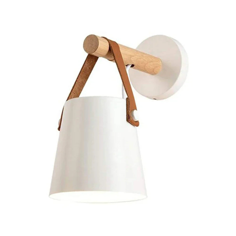 Modern Nordic Wood Wall Lights Bedroom Lamp Black White LED Sconce Lighting