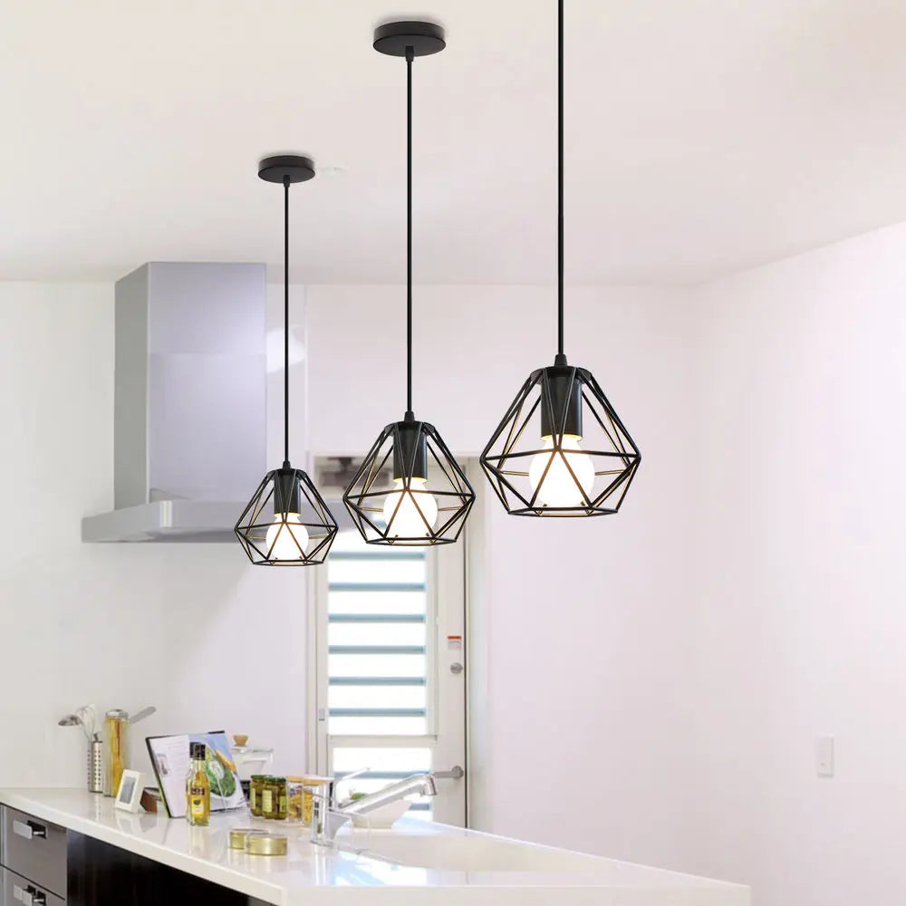Cage Pendant Light: Modern Nordic Vintage Retro Loft Industrial Metal Hanging Fixture