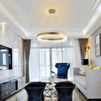 Crystal Chandelier LED Ring Lamp for Dining Room Center Living Restaurant Decor