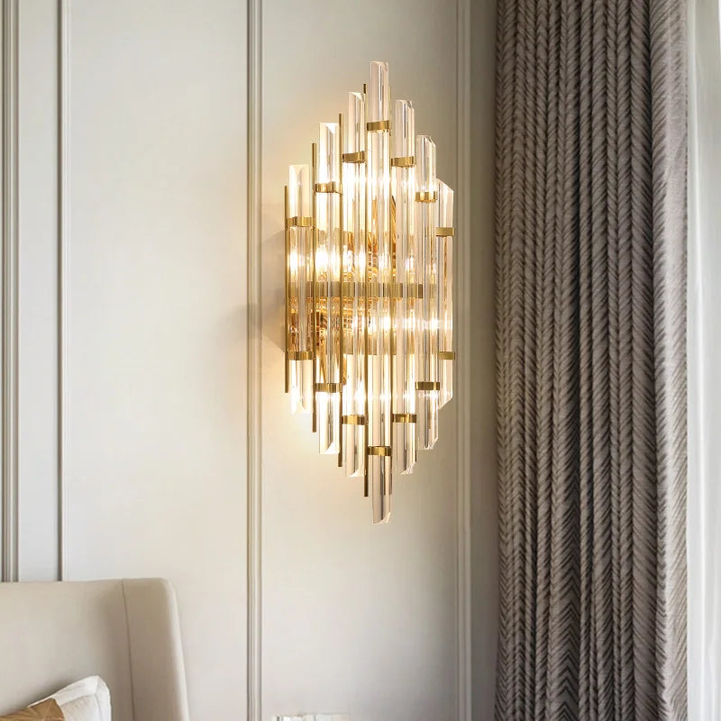 Elegant Crystal Wall Lamp for Living Room, Bedroom, and Aisle Lighting