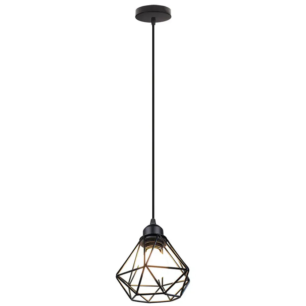 Cage Pendant Light: Modern Nordic Vintage Retro Loft Industrial Metal Hanging Fixture