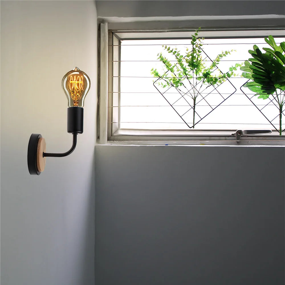 Modern Nordic Wooden Sconce Wall Lamp Indoor Home Light Fixture