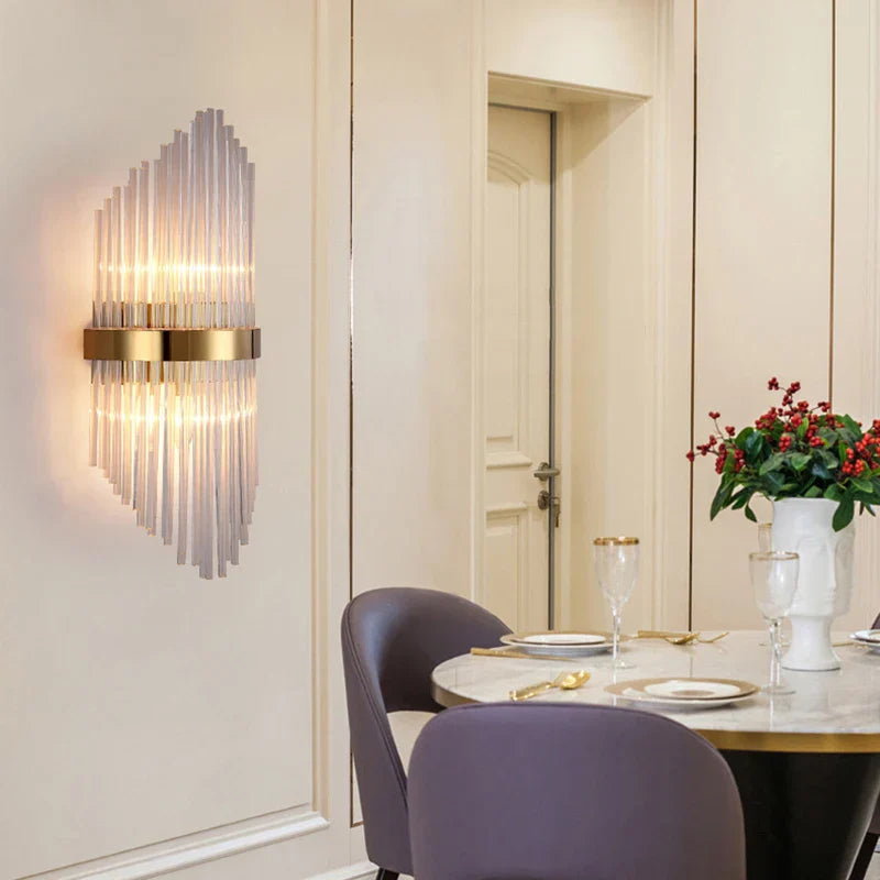 Glass Rod Crystal Wall Lamp: Modern Nordic Light Luxury for Bedroom, Living Room