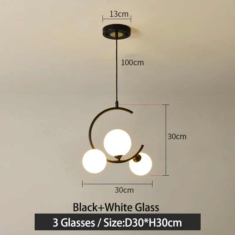 Glass Ball Pendant Light | Modern Nordic G9 LED Lamp for Living Room & Bedroom