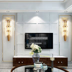 Crystal Torch Wall Lamp: Modern Light Luxury for Living Room, Bedroom, Study, Restaurant.