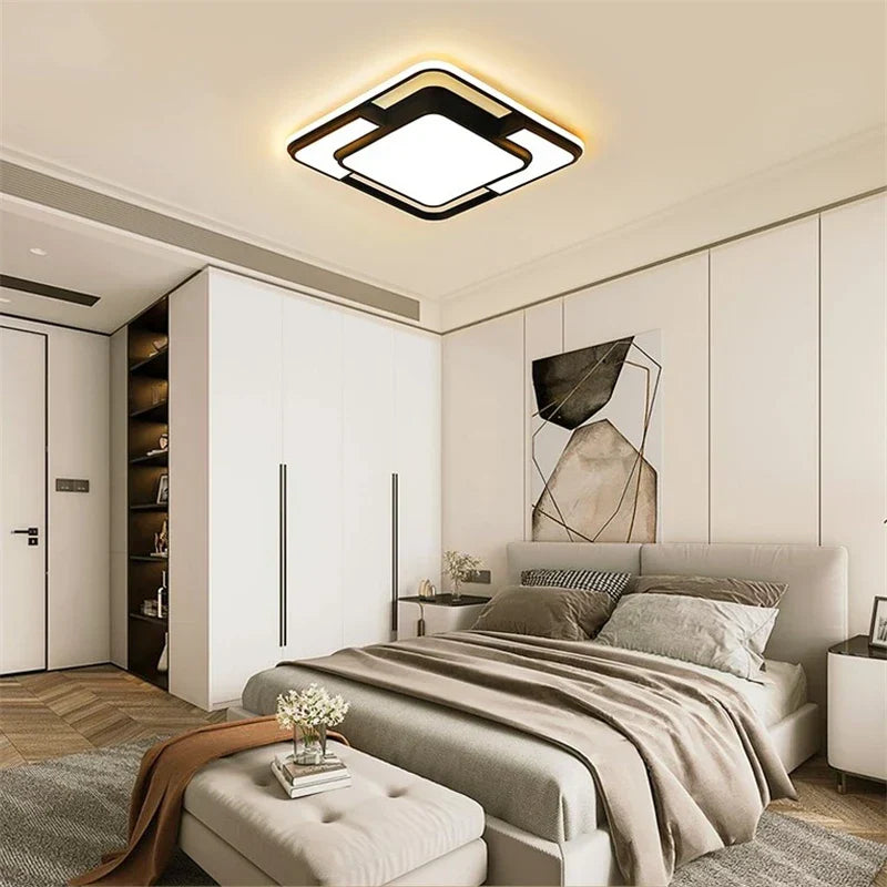 Geometry LED Ceiling Light: Modern Nordic Light Luxury for Living Room Decor