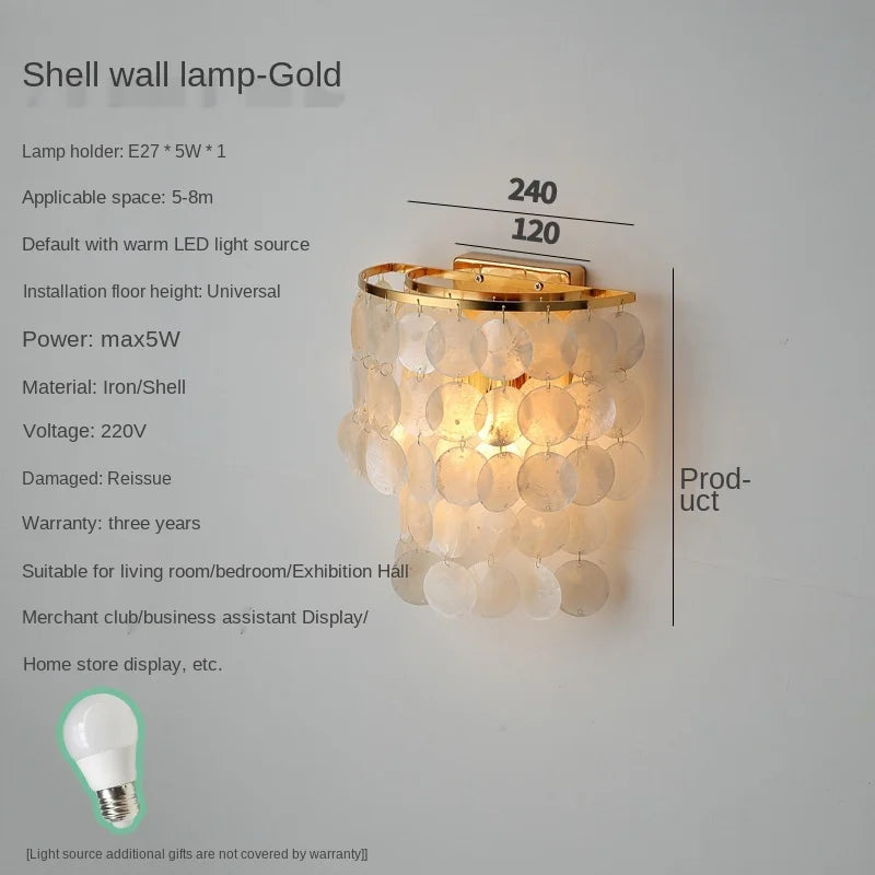Shell Wall Sconce Lamps | Post-Modern Decorative Lighting for Bedroom, Living Room, Wedding