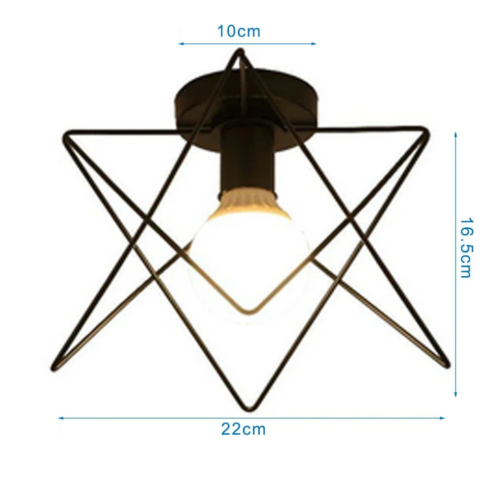 Iron Cage Ceiling Light Modern Nordic Retro Black Loft E27 Home Lighting
