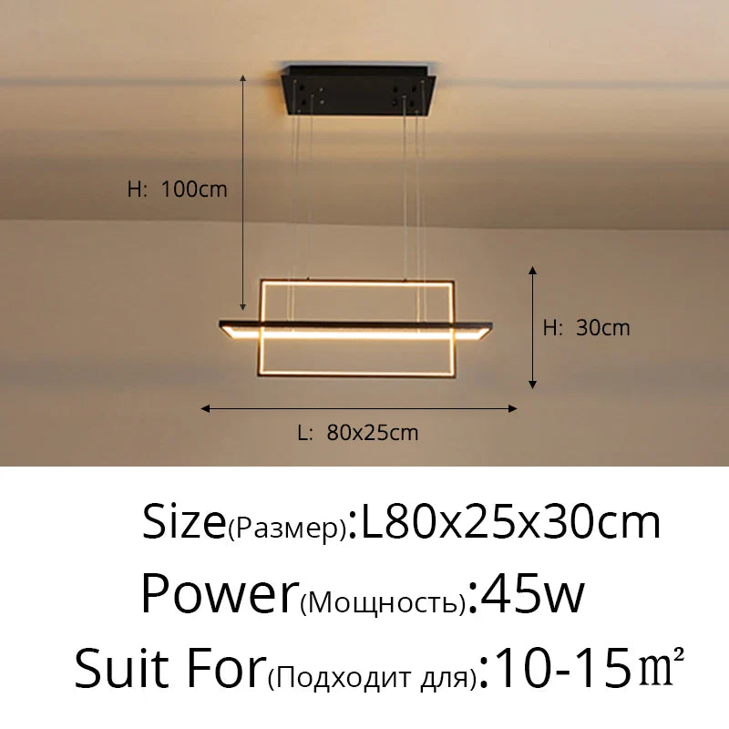 Geometric Aluminum Pendant Light for Living Bedroom Restaurant Kitchen - Modern Art Luminaire