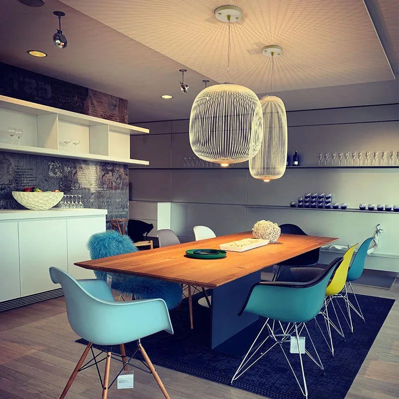 Modern LED Bird Cage Chandelier for Villa Living Room Dining Decor