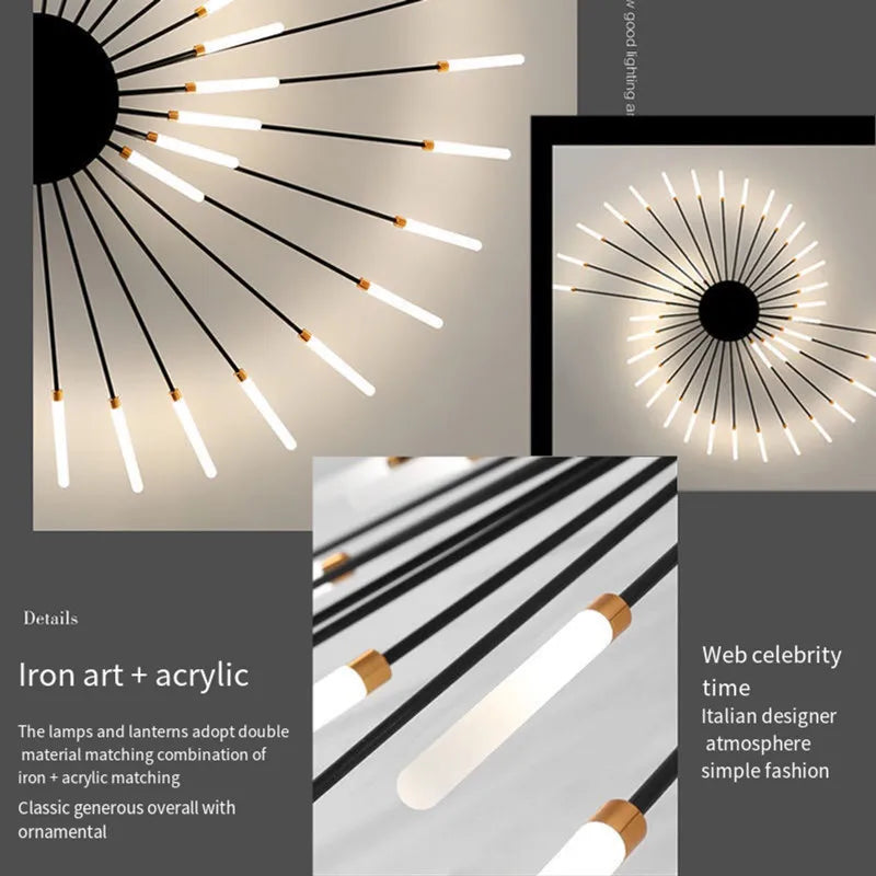 Modern Led Chandelier Fixture for Living Room Bedroom, Creative Ceiling Lamp