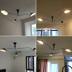 Black Swing Arm Chandelier | Loft Industrial Adjustable Lighting Fixture