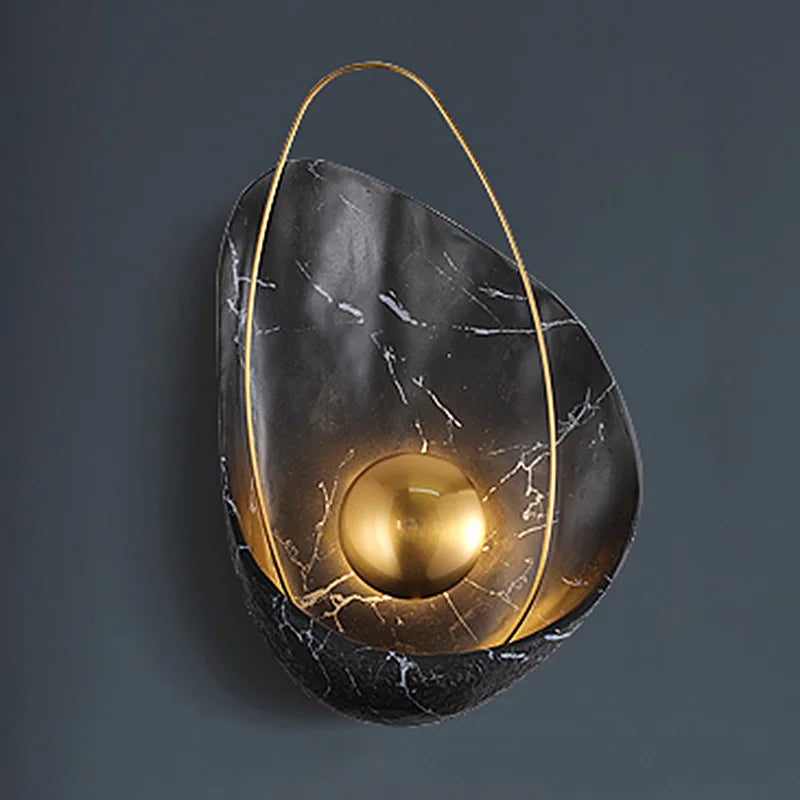 Marble Shell Wall Lamp, Nordic Modern Design for Living Room Bedroom Aisle.