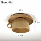 Nordic Wood Cup Ceiling Light: Modern Industrial Wooden Lamp for Living Room Bedroom