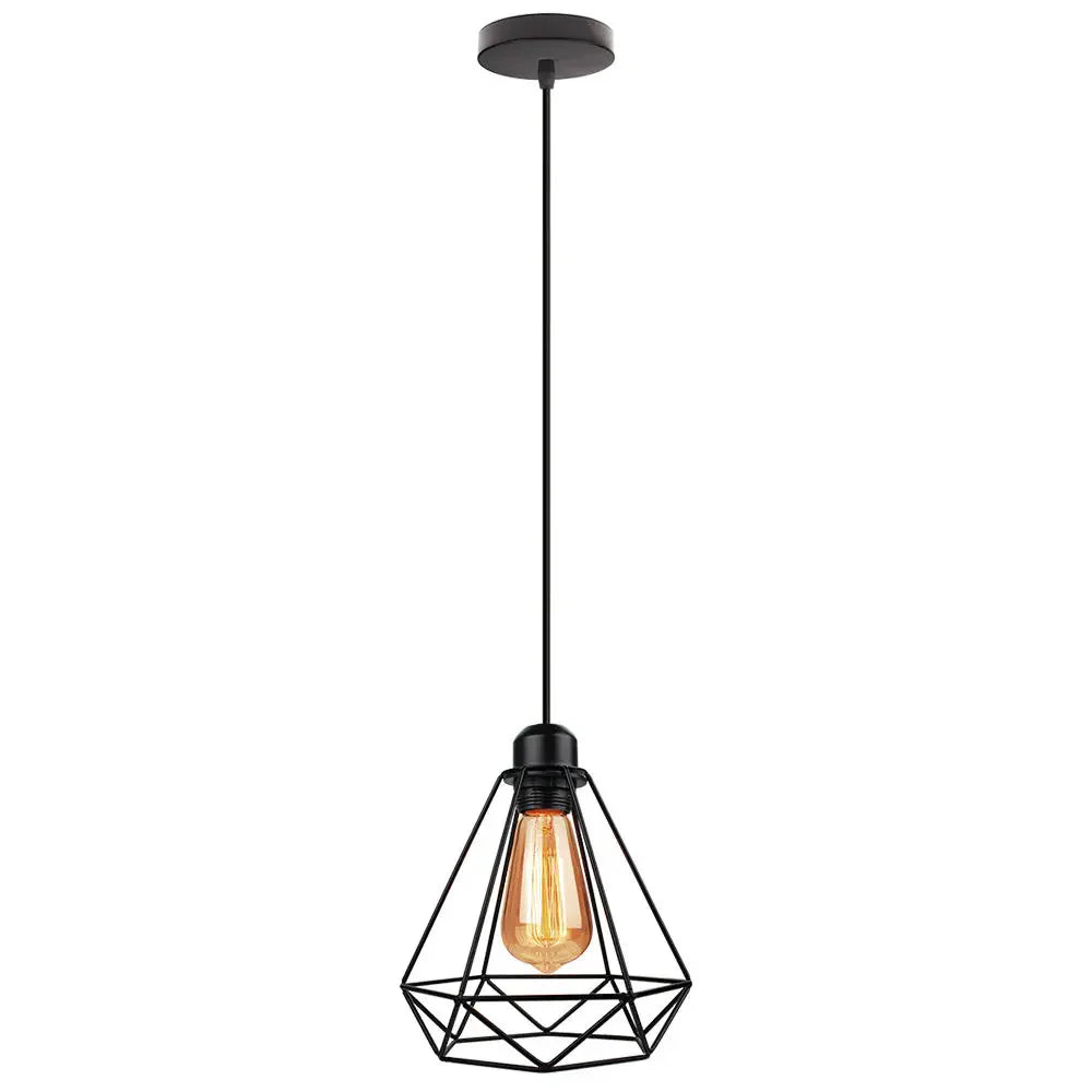 Industrial Vintage Iron Cage Pendant Light for Home Kitchen Living Room Décor