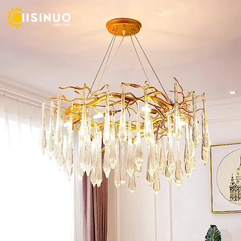 LED Crystal Chandelier: Luxury Home Decoration Living Room Hanging Lamp