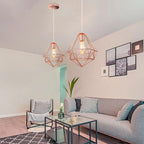 Rose Gold Industrial Iron Pendant Lights for Home Living Room Kitchen.