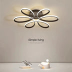 LED Ceiling Chandelier: Remote Control Modern Aluminum Bedroom Living Room Lamp