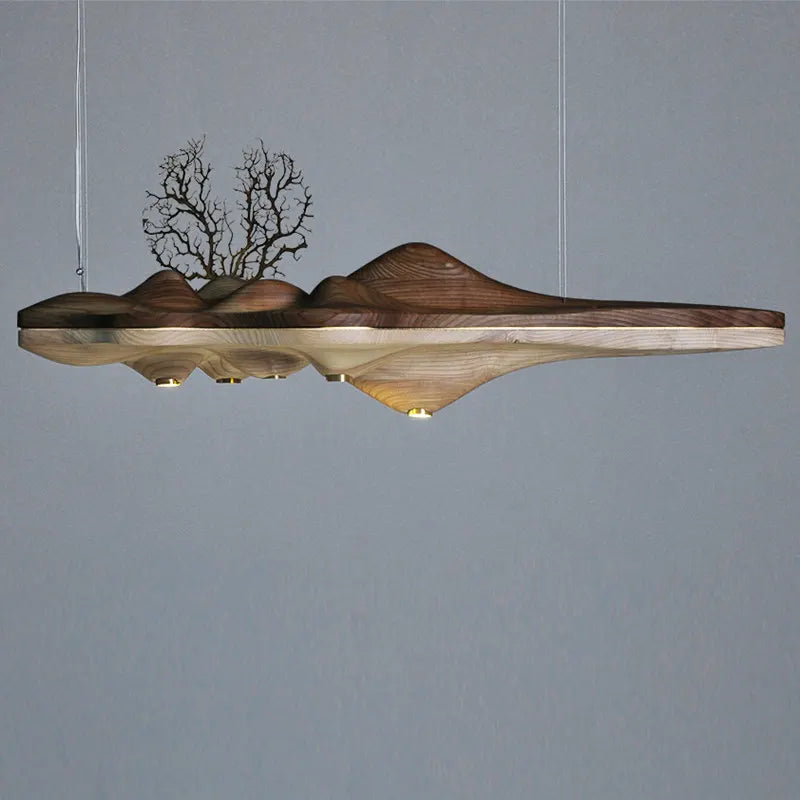 Nordic Wood Resin Pendant Lamp by - Modern Indoor Lighting Decor