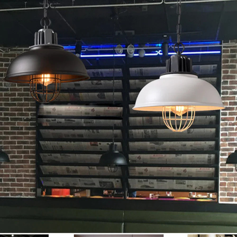 Iron Pendant Light Vintage Loft Bar Lighting Nordic Handing Lampshade