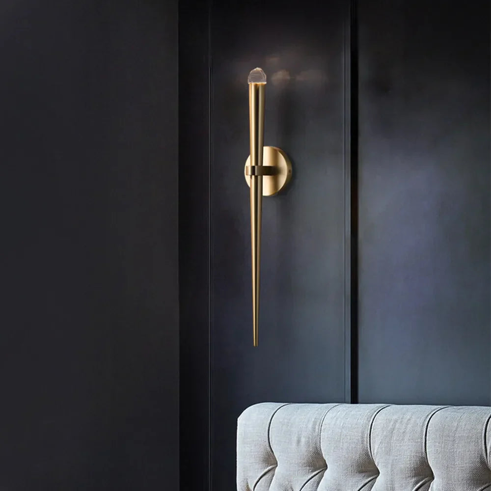 Crystal Minimalist Wall Sconce Luxury Bedroom Light
