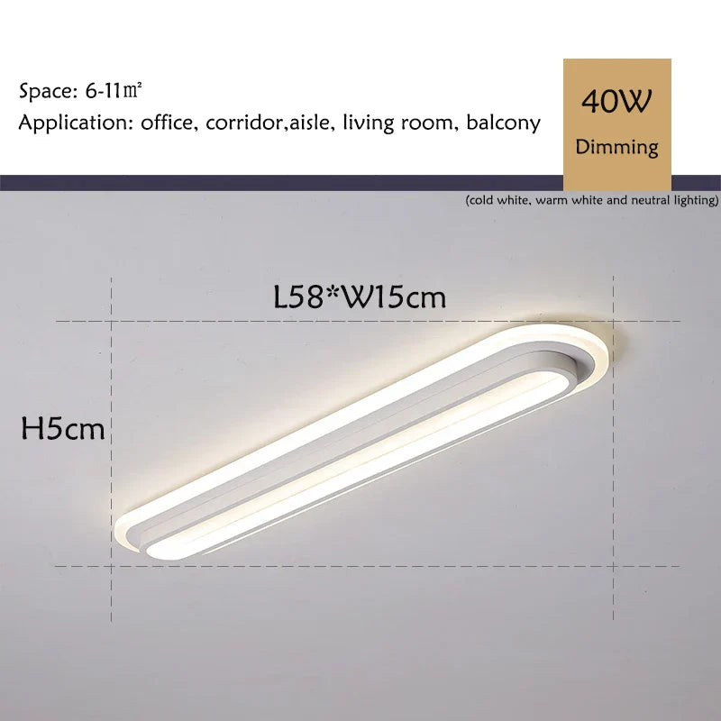 Modern Minimalist Long Aisle LED Ceiling Lamp