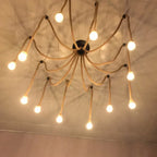 Spider Chandelier Hemp Rope Pendant Light Vintage Industrial Ceiling Lamp