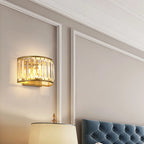 Crystal Semicircular Wall Lamp: Modern Minimalist LED Lighting for Home Decor