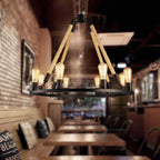 Vintage Ring Chandelier: Loft Style 6/8 Lights American Edison Wrought Iron Retro Rustic Lighting