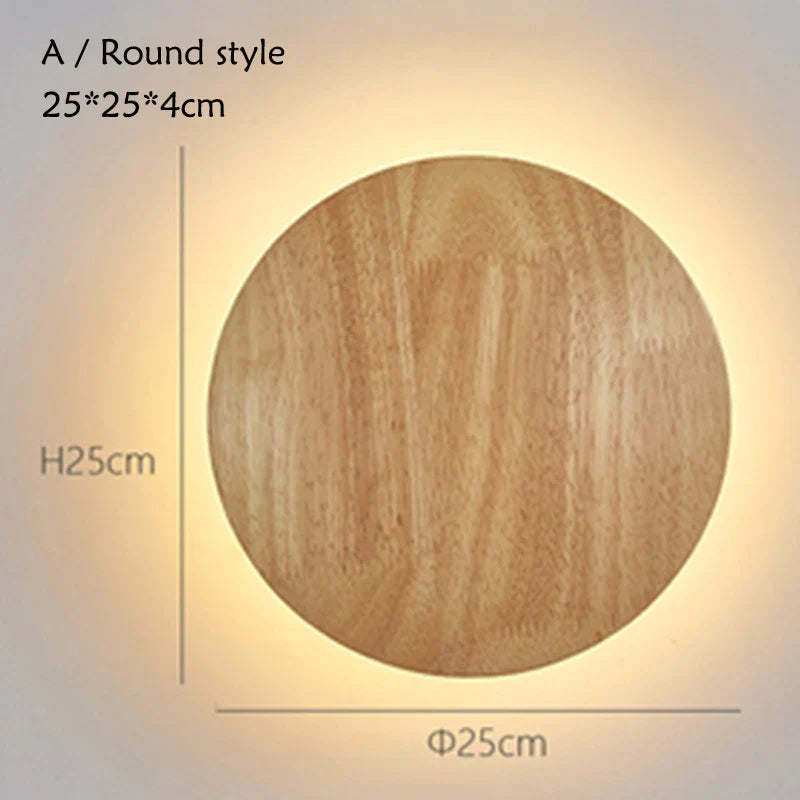 LED Wooden Wall Lamp: Modern Nordic Style Bedroom Wall Light, AC110-240V